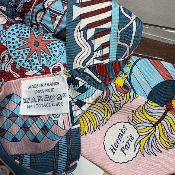 Hermès Twilly Scarf Collection in Blue, Pink, and Red - Picture 7 of 7